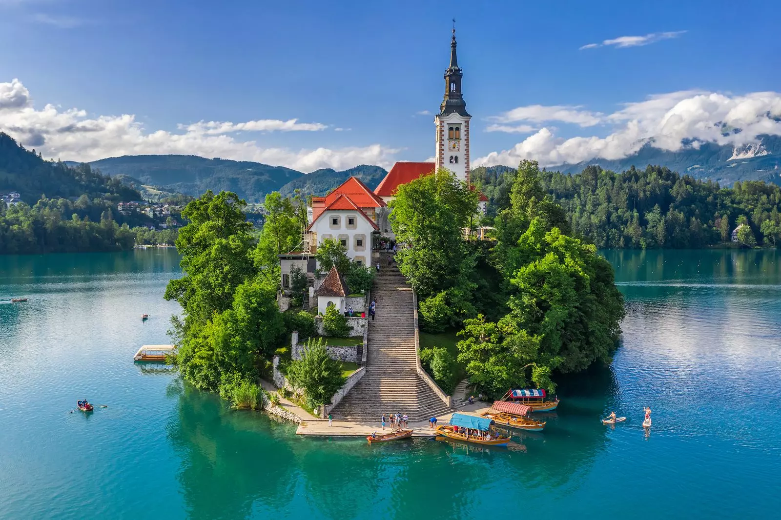 Bled castle built on a rock