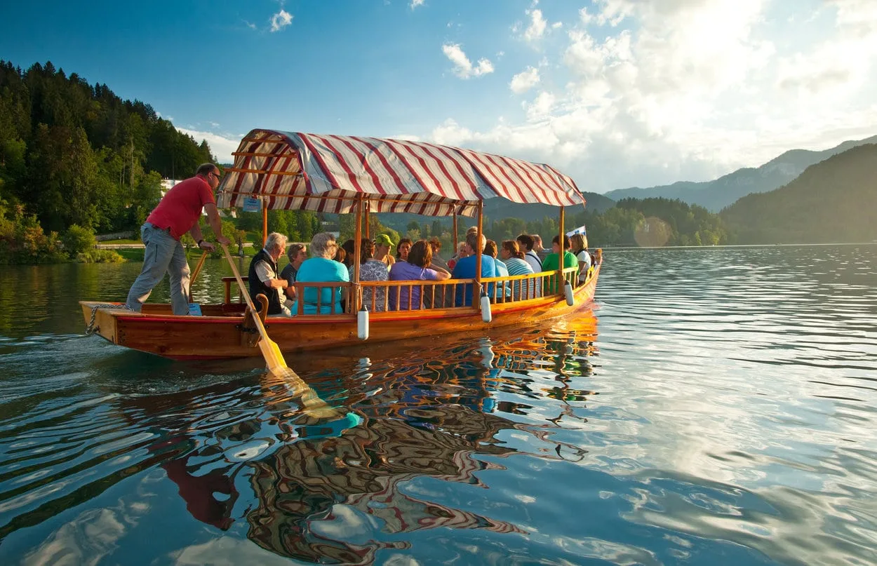 Pletna boat on lake